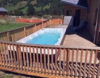wooden, swimming pool, pool, outdoor, water, porch, building